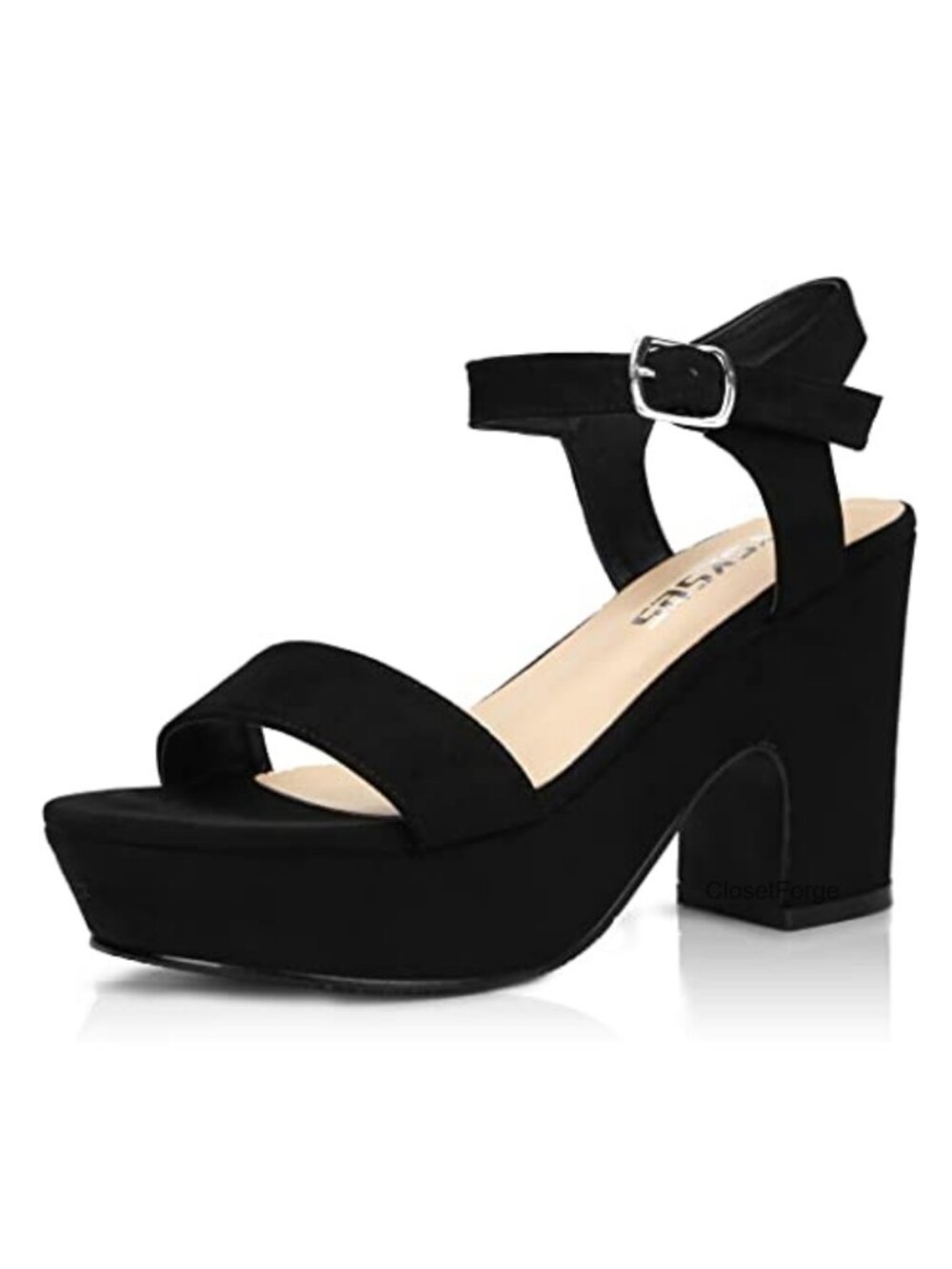 Chunky Platform Wedge Heels Ankle Strap Suede Sandals Slip Resistant Wedges